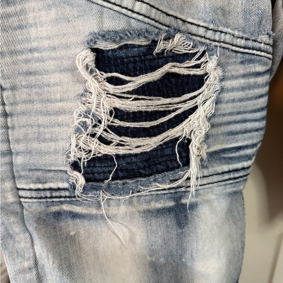 Mad Blue Distressed Denim Men’s Shorts Size 36 100% Cotton - Picture 4 of 12